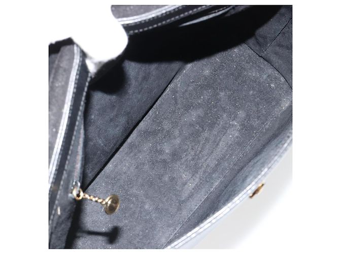 Bolsa de mão GUCCI Bamboo em couro preto e dourado 001 1118 1886 Auth 185153 - vista 11