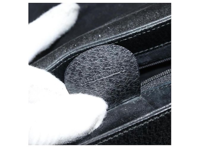 Bolsa de mão GUCCI Bamboo em couro preto e dourado 001 1118 1886 Auth 185153 - vista 12