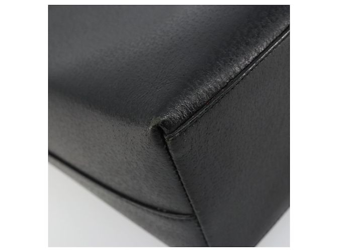 Bolsa de mão GUCCI Bamboo em couro preto e dourado 001 1118 1886 Auth 185153 - vista 17