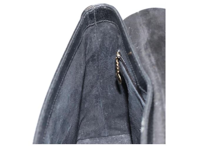 Bolsa de mão GUCCI Bamboo em couro preto e dourado 001 1118 1886 Auth 185153 - vista 21
