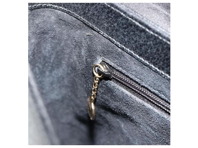 Bolsa de mão GUCCI Bamboo em couro preto e dourado 001 1118 1886 Auth 185153 - vista 22