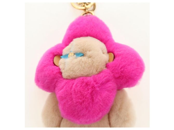 LOUIS VUITTON Charm per Borsa Vivienne Vison in Pelliccia Beige Pink M00870 LV Auth 184237SM Rosa - vista 3