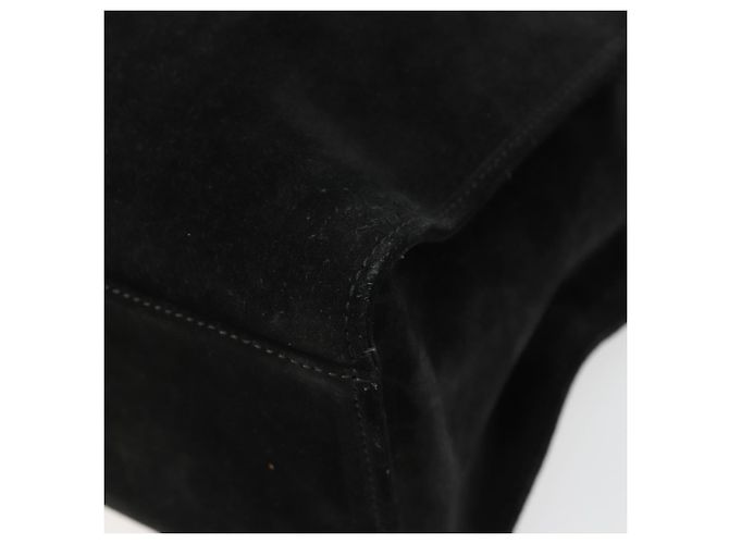 Borsa GUCCI Scamosciata Nera Argento 002 1025 Auth 184500 Nero - vista 15