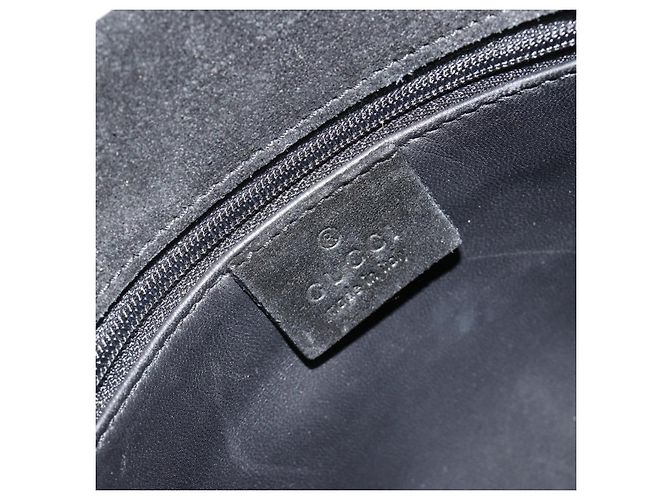 Borsa GUCCI Scamosciata Nera Argento 002 1025 Auth 184500 Nero - vista 17