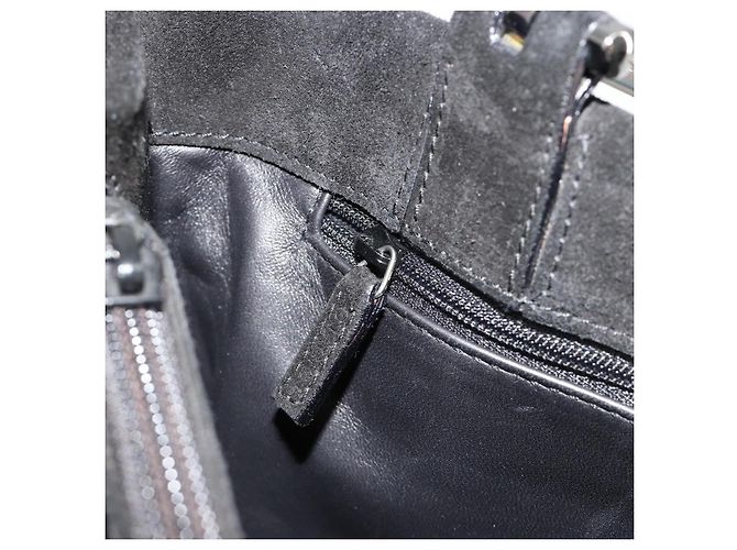 Borsa GUCCI Scamosciata Nera Argento 002 1025 Auth 184500 Nero - vista 20