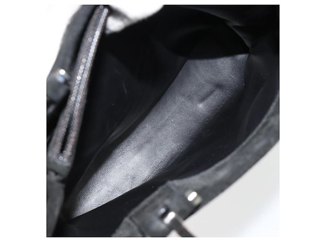 Borsa GUCCI Scamosciata Nera Argento 002 1025 Auth 184500 Nero - vista 23