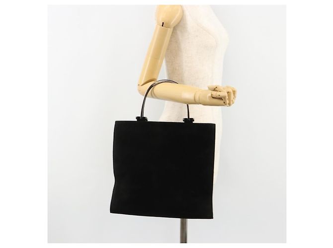 Borsa GUCCI Scamosciata Nera Argento 002 1025 Auth 184500 Nero - vista 24