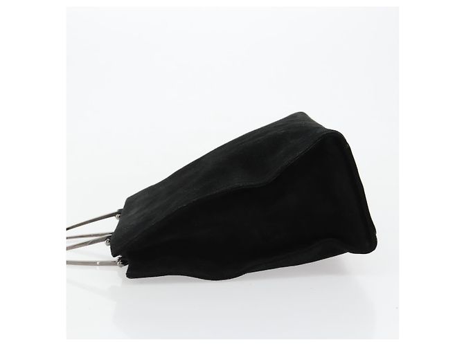Borsa GUCCI Scamosciata Nera Argento 002 1025 Auth 184500 Nero - vista 4