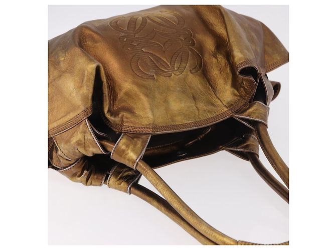 Borsa LOEWE Anagram in pelle Bronzo Oro Auth bs35497 D'oro - vista 6