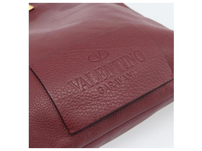 Borsa Tote VALENTINO in pelle 2way Bordeaux Oro Auth BA13367A D'oro Bordò - vista 10