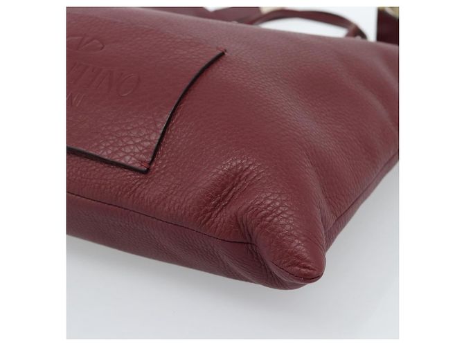 Borsa Tote VALENTINO in pelle 2way Bordeaux Oro Auth BA13367A D'oro Bordò - vista 15