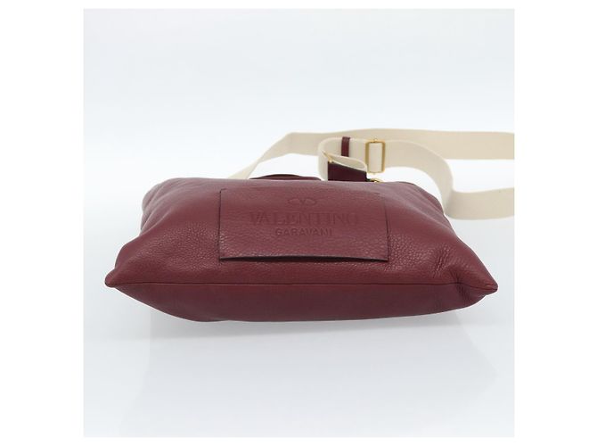 Borsa Tote VALENTINO in pelle 2way Bordeaux Oro Auth BA13367A D'oro Bordò - vista 5