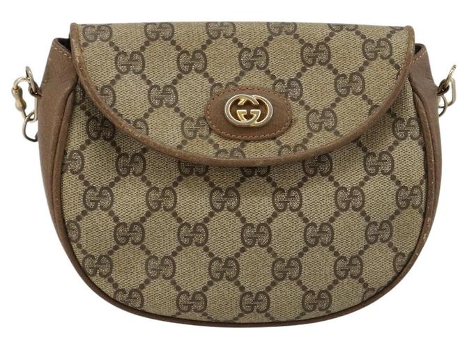 Borsa a tracolla GUCCI GG Supreme PVC Beige Oro Auth ka4706 D'oro - vista 13
