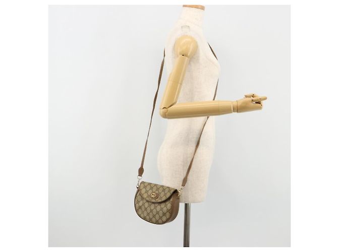 Borsa a tracolla GUCCI GG Supreme PVC Beige Oro Auth ka4706 D'oro - vista 20