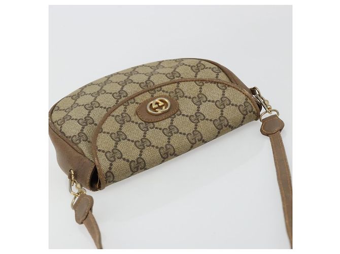 Borsa a tracolla GUCCI GG Supreme PVC Beige Oro Auth ka4706 D'oro - vista 6