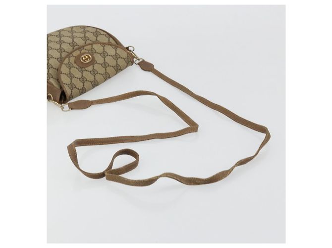 Borsa a tracolla GUCCI GG Supreme PVC Beige Oro Auth ka4706 D'oro - vista 7