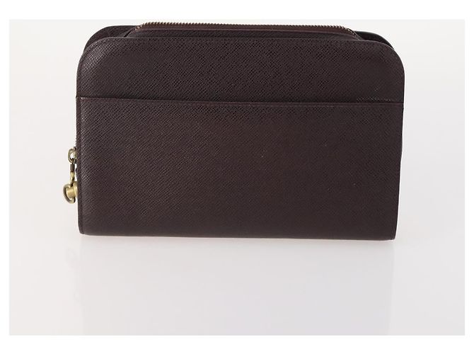 LOUIS VUITTON Taiga Baikal Clutch Bag 2 Set Acajou M30186 LV Auth bs35607 Marrone - vista 3