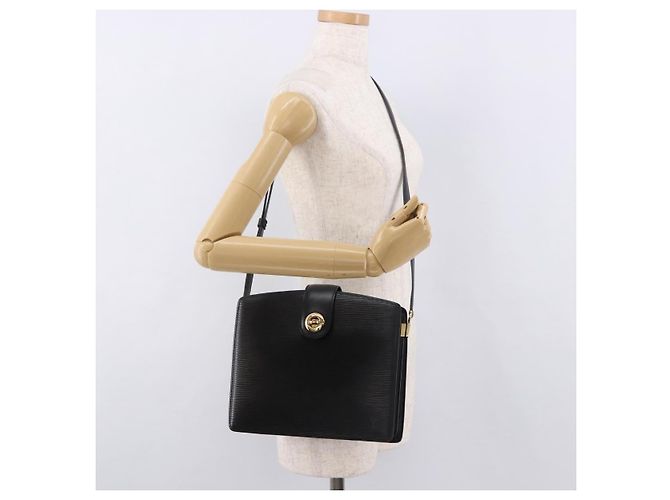 Borsa a Spalla LOUIS VUITTON Epi Capuchin Black M52342 LV Auth ep14847 Nero - vista 26