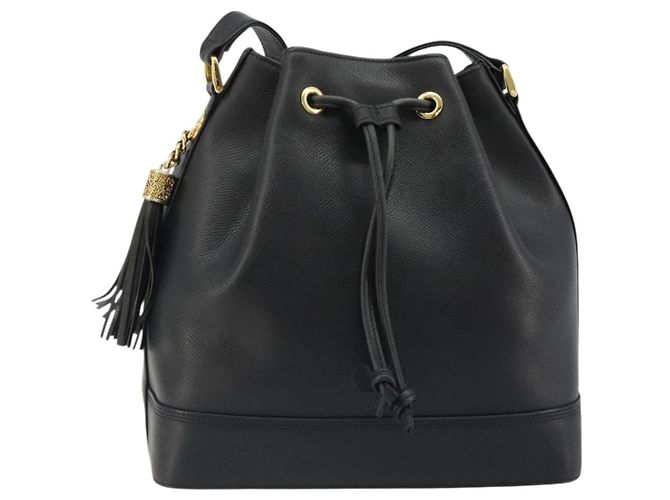 Borsa VALENTINO Borsa a tracolla in pelle nera e oro Auth 185143 Nero D'oro - vista 13