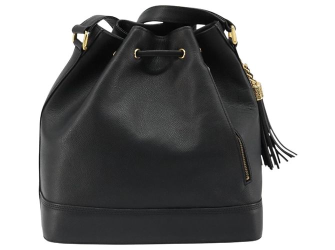 Borsa VALENTINO Borsa a tracolla in pelle nera e oro Auth 185143 Nero D'oro - vista 2