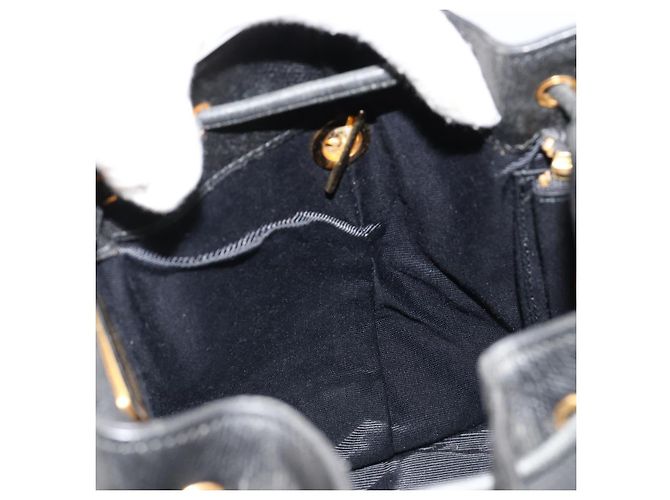Borsa VALENTINO Borsa a tracolla in pelle nera e oro Auth 185143 Nero D'oro - vista 20