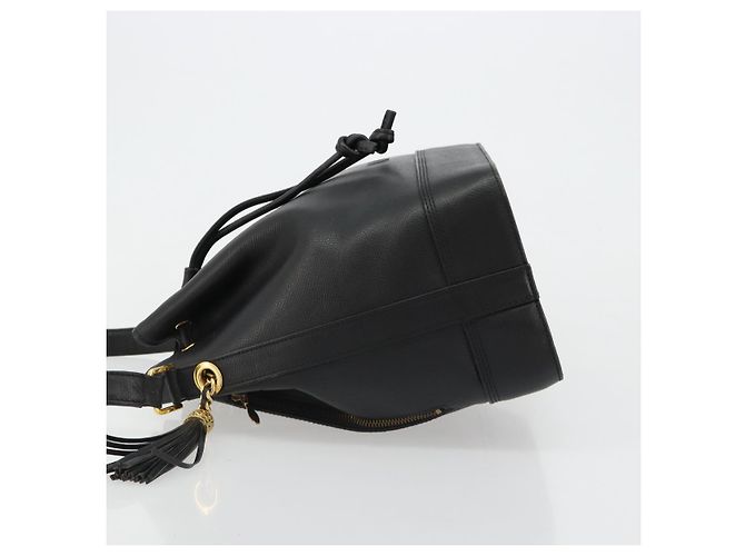 Borsa VALENTINO Borsa a tracolla in pelle nera e oro Auth 185143 Nero D'oro - vista 4