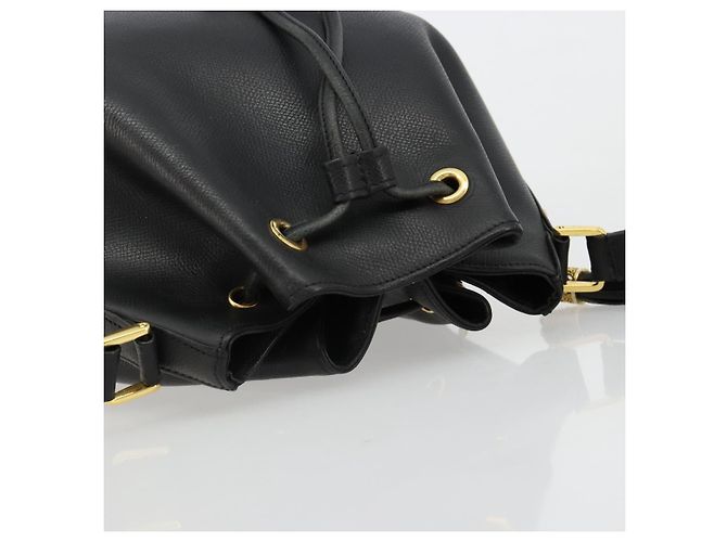 Borsa VALENTINO Borsa a tracolla in pelle nera e oro Auth 185143 Nero D'oro - vista 6