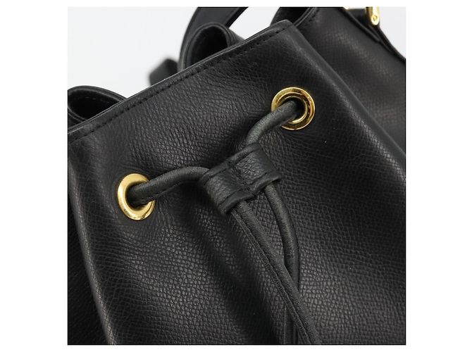 Borsa VALENTINO Borsa a tracolla in pelle nera e oro Auth 185143 Nero D'oro - vista 9