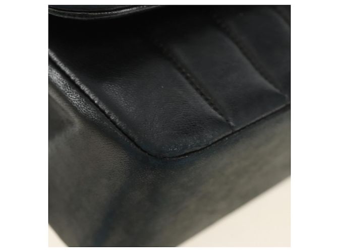CHANEL Mademoiselle Chain Shoulder Bag Lamb Skin Black Gold CC Auth 185097SAM Nero D'oro - vista 14
