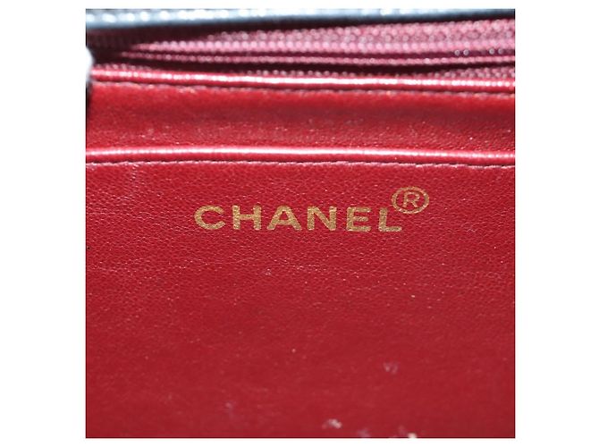 CHANEL Mademoiselle Chain Shoulder Bag Lamb Skin Black Gold CC Auth 185097SAM Nero D'oro - vista 22