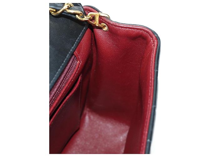 CHANEL Mademoiselle Chain Shoulder Bag Lamb Skin Black Gold CC Auth 185097SAM Nero D'oro - vista 23
