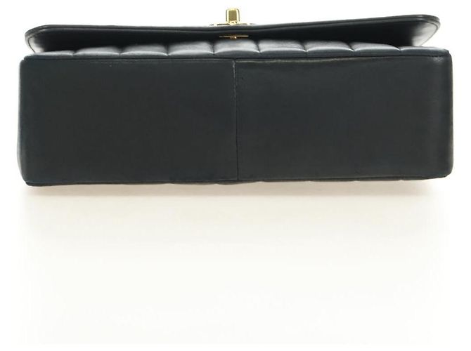 CHANEL Mademoiselle Chain Shoulder Bag Lamb Skin Black Gold CC Auth 185097SAM Nero D'oro - vista 5