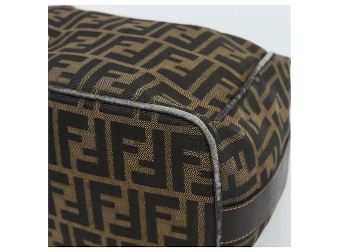 FENDI Zucca Canvas Vanity Hand Bag Black Brown Auth 184898 Marrone Nero - vista 15