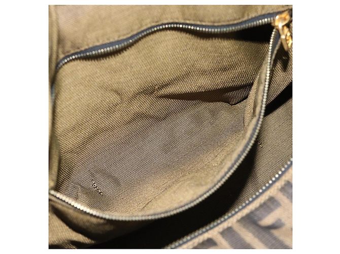 FENDI Zucca Canvas Vanity Hand Bag Black Brown Auth 184898 Marrone Nero - vista 22