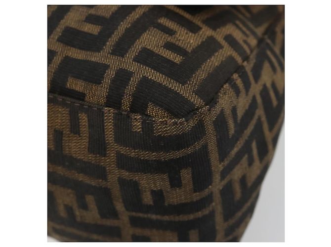 FENDI Zucca Canvas Mamma Baguette Shoulder Bag Black Brown Auth 184903SAM Marrone Nero - vista 15