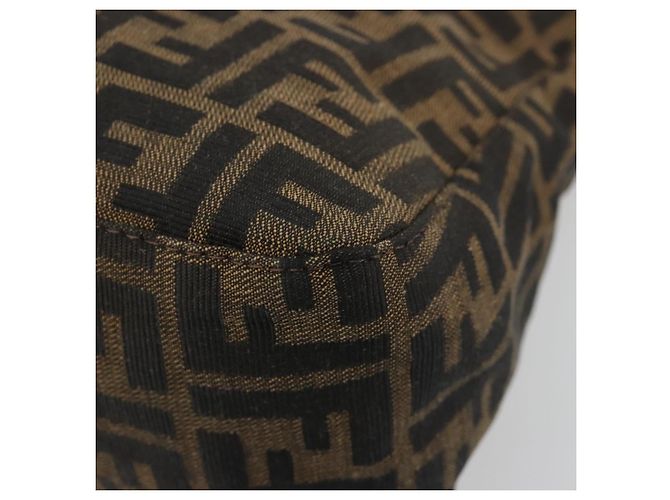 FENDI Zucca Canvas Mamma Baguette Shoulder Bag Black Brown Auth 184903SAM Marrone Nero - vista 17