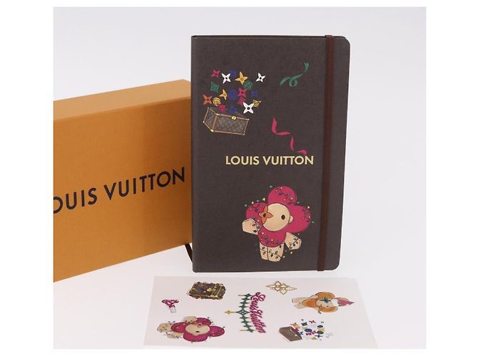 LOUIS VUITTON Monogram Vivienne Notebook MM Jane & Sticker GI1485 Auth 184901M Marron Monogramme - vue 12