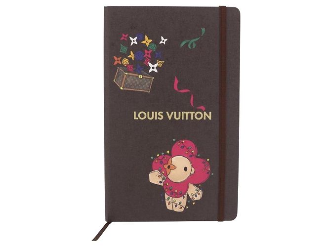 LOUIS VUITTON Monogram Vivienne Notebook MM Jane & Sticker GI1485 Auth 184901M Marron Monogramme - vue 13
