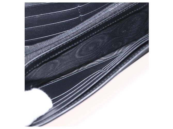 GUCCI Silvi Web Sherry Line Long Wallet Leather Black Red 476084 Auth am11867V Nero Rosso Verde - vista 20
