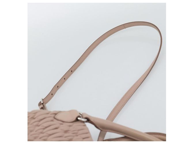 Borsa a Mano Miu Miu Matelasse in Pelle 2way Rosa Argento Auth 184822SAM - vista 15