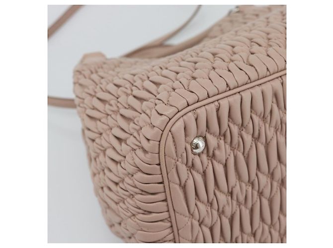 Borsa a Mano Miu Miu Matelasse in Pelle 2way Rosa Argento Auth 184822SAM - vista 16