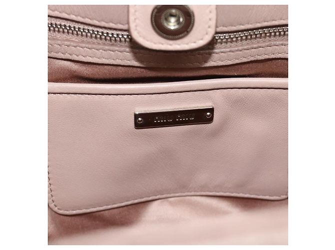 Borsa a Mano Miu Miu Matelasse in Pelle 2way Rosa Argento Auth 184822SAM - vista 19