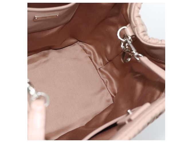 Borsa a Mano Miu Miu Matelasse in Pelle 2way Rosa Argento Auth 184822SAM - vista 20