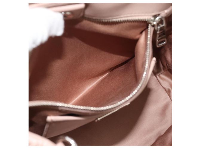 Borsa a Mano Miu Miu Matelasse in Pelle 2way Rosa Argento Auth 184822SAM - vista 23