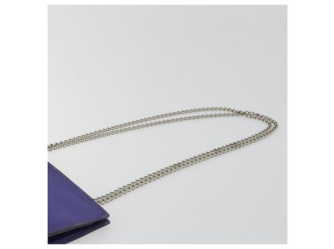 CHANEL Borsa a Spalla Hologram Line Chain Nylon Viola Argento CC Auth bs35589A Porpora - vista 8