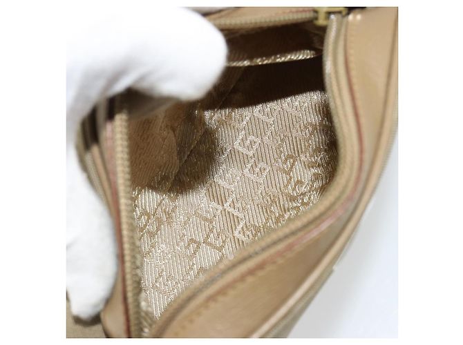 Borsa GUCCI Tela e Pelle Beige Oro Autentica am11836A D'oro - vista 11