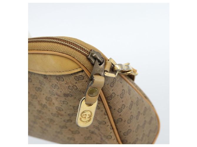 Borsa a tracolla GUCCI Micro GG Supreme PVC Beige Oro Auth ti3980 D'oro - vista 10