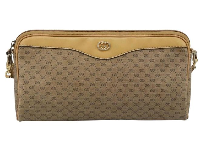 Borsa a tracolla GUCCI Micro GG Supreme PVC Beige Oro Auth ti3980 D'oro - vista 13