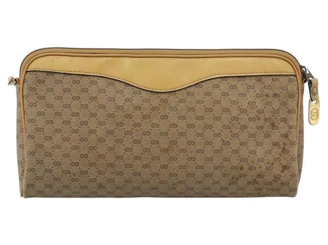 Borsa a tracolla GUCCI Micro GG Supreme PVC Beige Oro Auth ti3980 D'oro - vista 2