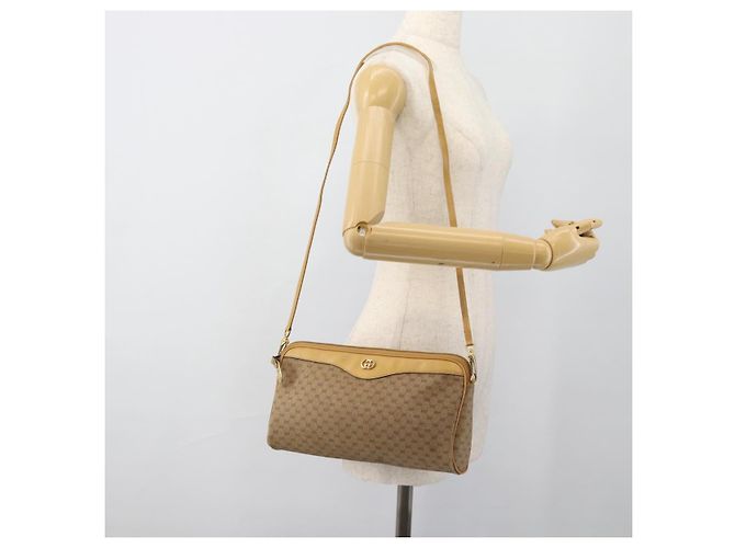 Borsa a tracolla GUCCI Micro GG Supreme PVC Beige Oro Auth ti3980 D'oro - vista 21